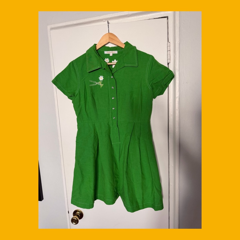 Tuesday Bassen / Tuesday of California Diner Dress - Green Daisy